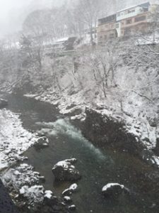 去来荘から利根川の雪景色