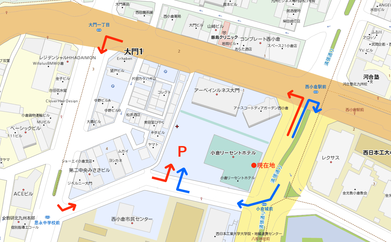 アクセス 西小倉駅より徒歩3分 公立共済やすらぎの宿 公式 小倉リーセントホテル